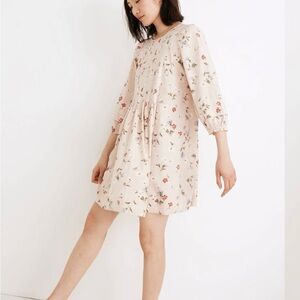 Madewell Floral Dress in Soft Pink